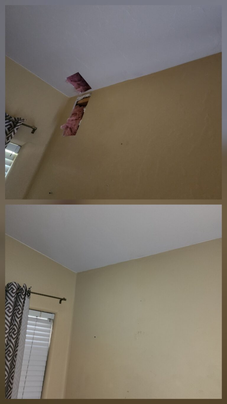Drywall repair in Tucson before and after