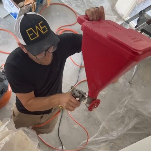 Expert drywall texture spraying with Kevin