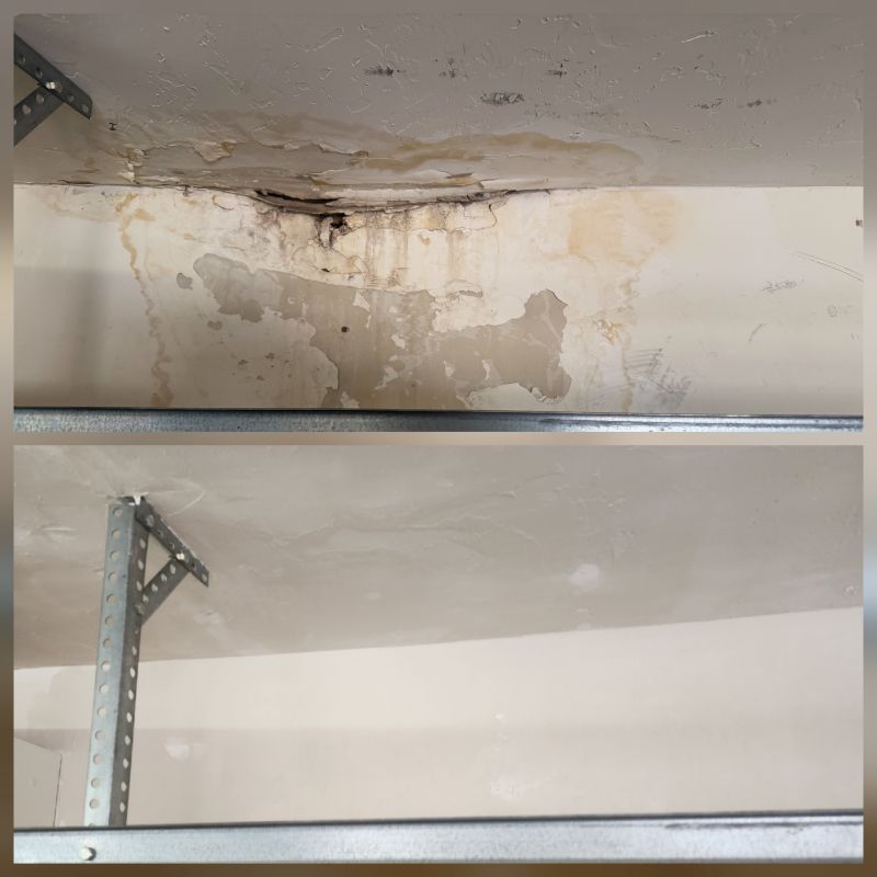 Bad water damage drywall repair before and after